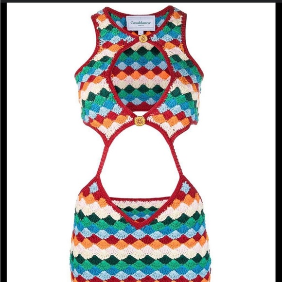 Casablanca cut-put crochet mini dress. Sold out everywhere! - Picture 1 of 3